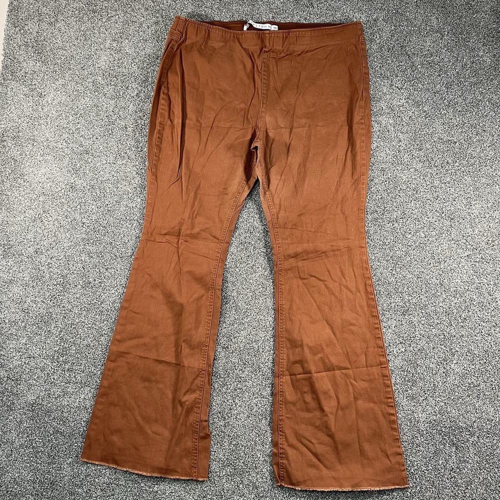 Tinseltown Women’s 18W Brown Flare Pants Stretch High Rise Y2K Boho Bell Bottom